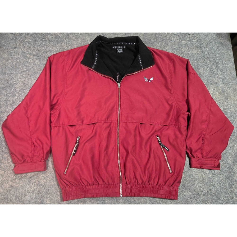 SDI TEC Secession Golf Club XXL Red Fleece Lined Jacket Flag Full Zip Bomber